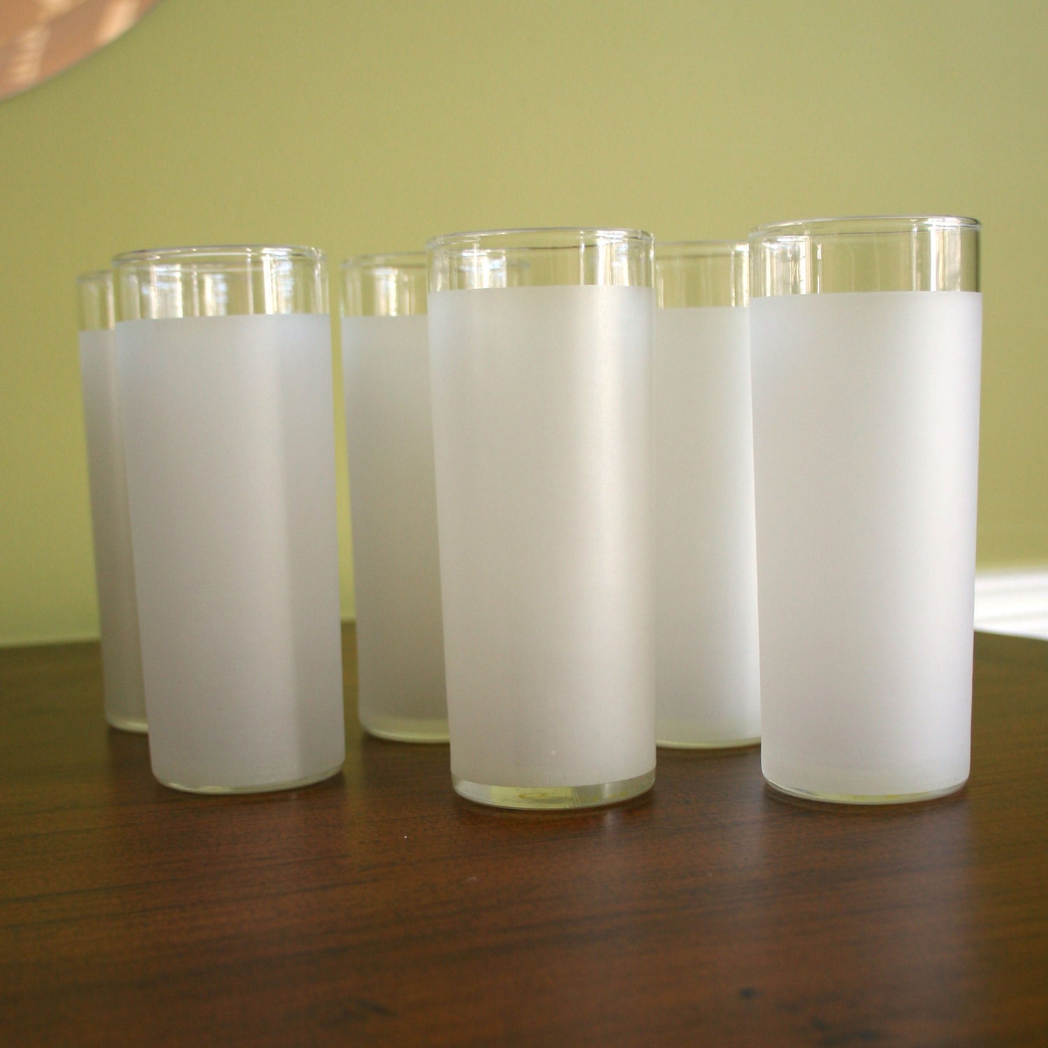 Frosted Highball Glasses. Holiday Party. Set of by RhapsodyAttic