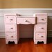 Pink Vintage Vanity Desk. Bohemian Chic. Boudoir. Shabby Chic. Boho. Girls Bedroom. Pastel Pink. Cottage. Little Girl Easter Birthday.