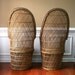 Pair High Fan Back Chairs. Throne Chairs. Armchair. Rattan. Wicker. Mid Century. Spring. Alfresco Dining. Patio Furniture. Interior Design.