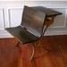 Industrial School Desk Bench Desk Chair. Bamboo Mustard Yellow. Shabby Chic. Childrens. Elementary. Mustard Orange. Fall Autumn Home Decor.