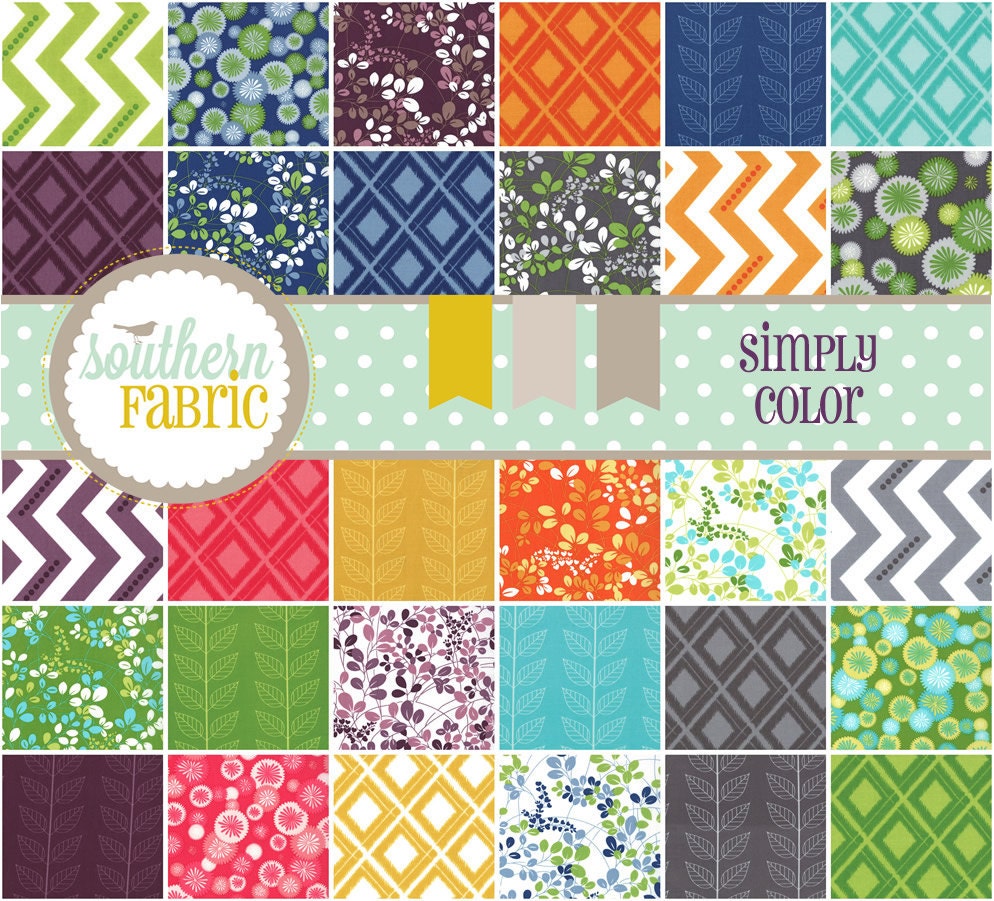 Simply Color Charm Pack 10800PP by V and Co -- Charm Pack 5 inch - 42 Quilt Fabric Squares