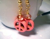 Peace Sign Orange Earrings - Autumn Peace