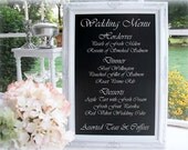 WEDDING DINNER MENU ExTRA LaRGE Standing Chalkboard Easel 44"x32" Dinner Menu Display for Weddings Reception Dinner Menu Display Board
