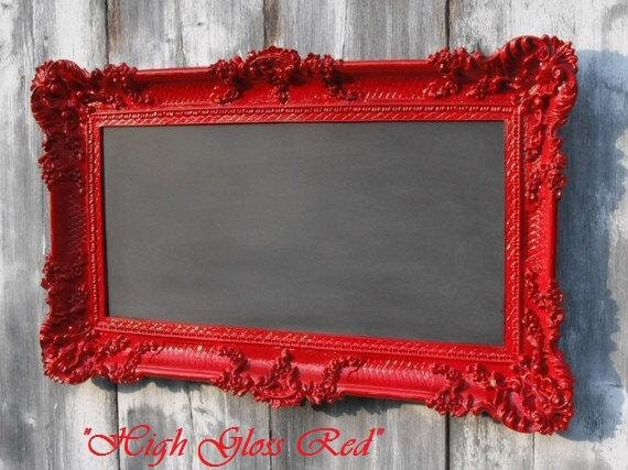 HOLLYWOOD REGENCY CHALKBOARD Wedding Chalkboard White Red Black Gold Grey Black board 36"x21" French Country Home Gothic Wedding Decor