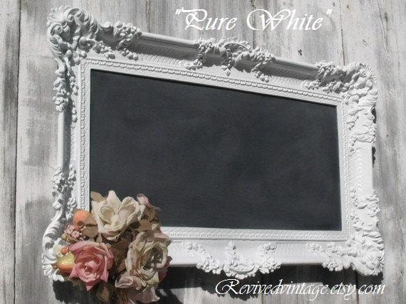 HOLLYWOOD REGENCY CHALKBOARD Wedding Chalkboard White Red Black Gold Grey Black board 36"x21" French Country Home Gothic Wedding Decor