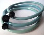 Recycled Knitting Needle Bracelets Baby Blues SMALL