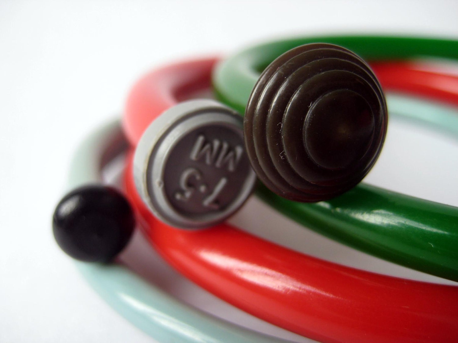 Vintage Knitting Needle Bracelets Harlequin Brights Large