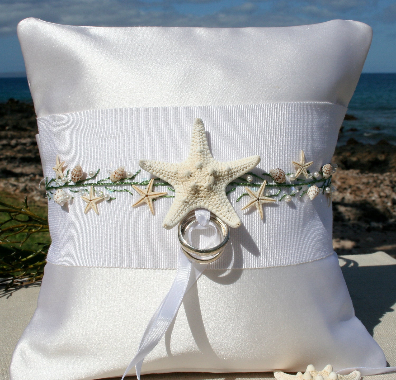 Star Fish Wedding Ring Pillow