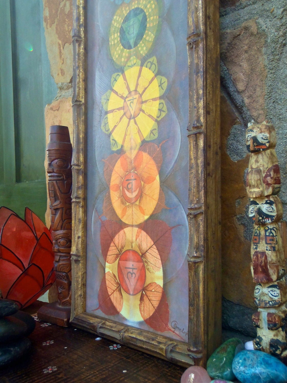 CHAKRAS painting yoga art reiki energy YOGA PAINTING spiritual painting framed painting prana art prints