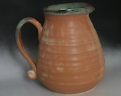 Harvest Serving Pitcher Fall Colors Rustic Orange Tan and Green - ThistleBeePottery