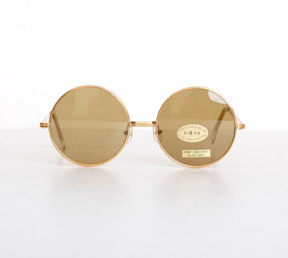 Vintage 60s Round Gold Janis Joplin Sunglasses