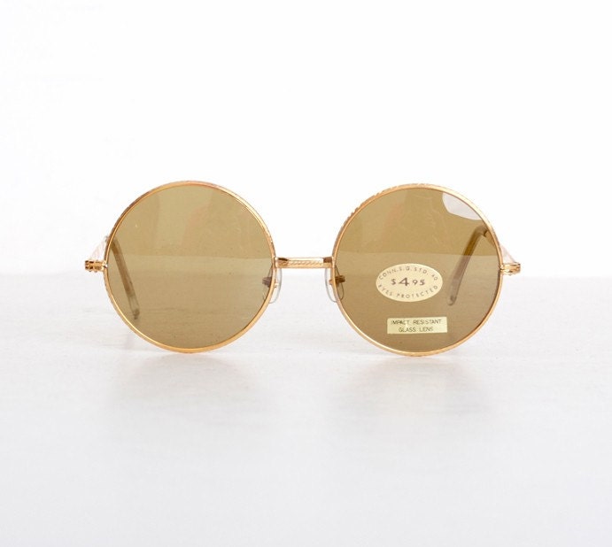 Vintage 60s Round Gold Janis Joplin Sunglasses