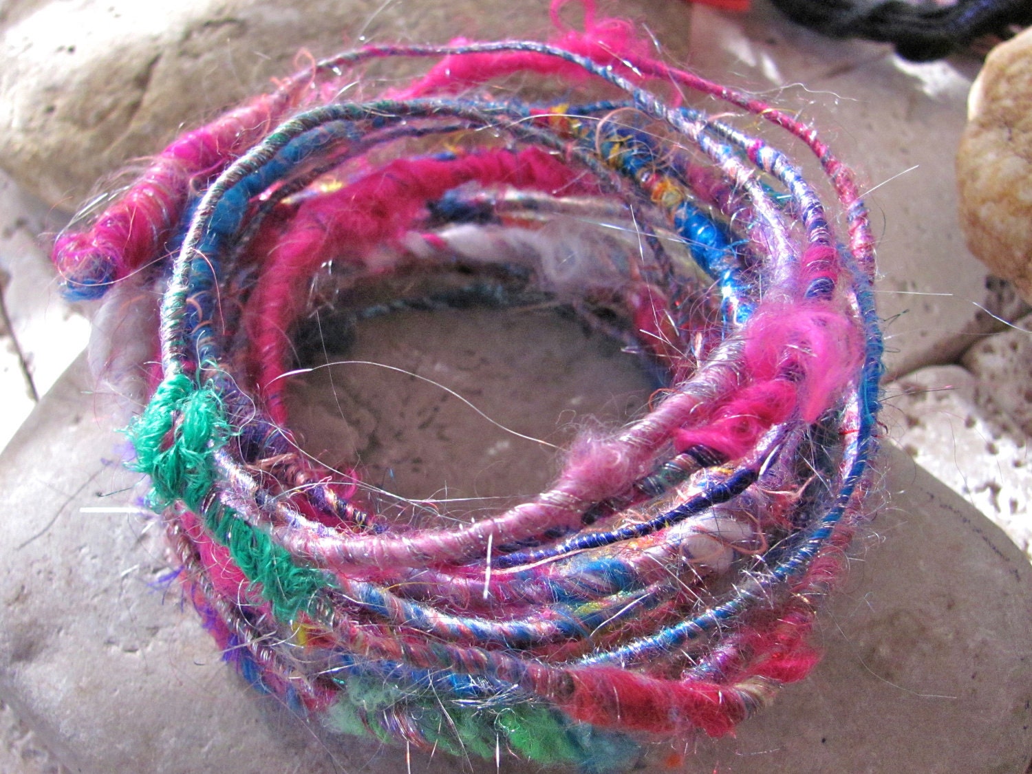 Bohemian Rhapsody FiberWire - Handspun Art Wire for Jewelry