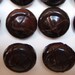 Leather Buttons Dark Chocolate 18mm Vintage 1950s