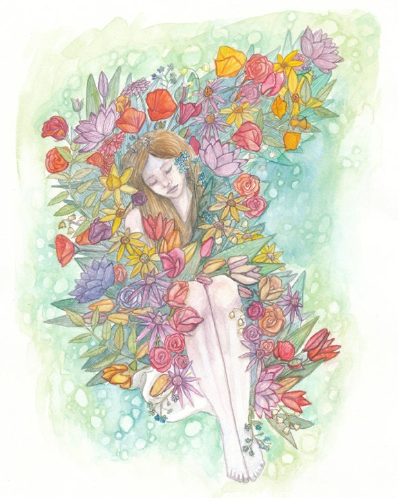 Art Print Reproduction 8x10 - Spring, Bring me Flowers