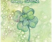Art Print Reproduction 5x7 - Lucky Clover
