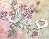 Art Print Reproduction 5x7 - Let Love Spread Like a Weed