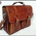Geunine Leather Messenger Briefcase/Backpack Laptop Bag Satchel Tanned Brown - Medium (15in MacBook Pro) - Free Shipping -