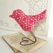 Vintage Style Honeysuckle Pink Floral Girly Bird, Baby Girl Nursery Decor, Womens Gift, Baby Shower Cake Topper