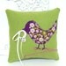 Love Bird Ring Bearer Pillow, Modern Purple, Lime Green White Flowers, Burlap Branch, Spring Wedding, Summer Wedding