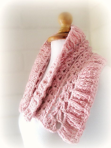 Direct Download PDF pattern crochet Pink cowl scarf stole