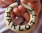 Personalized Wooden New Mother Grabbing and Nursing Necklace - ALL natural - NO chemicals