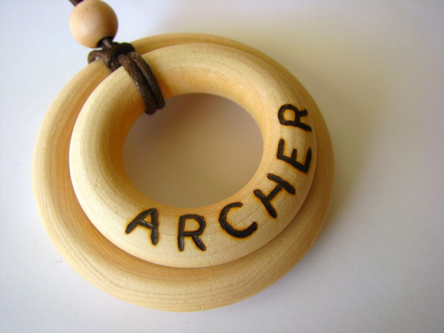 Personalized Double Wooden Ring Nursing Necklace