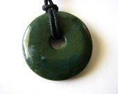 Green Determination - 40mm Fancy Jasper Pendant - Nursing Necklace
