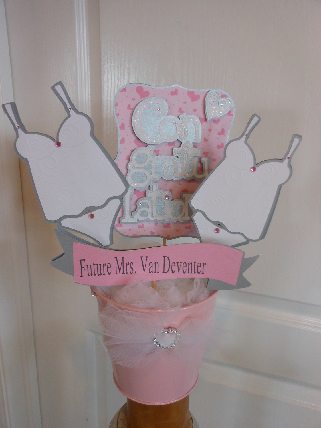 Wedding Bridal shower centerpiece by ASweetCelebration on Etsy
