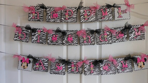 Birthday Party Package -Minnie Mouse Zebra and Hot Pink Il_570xn