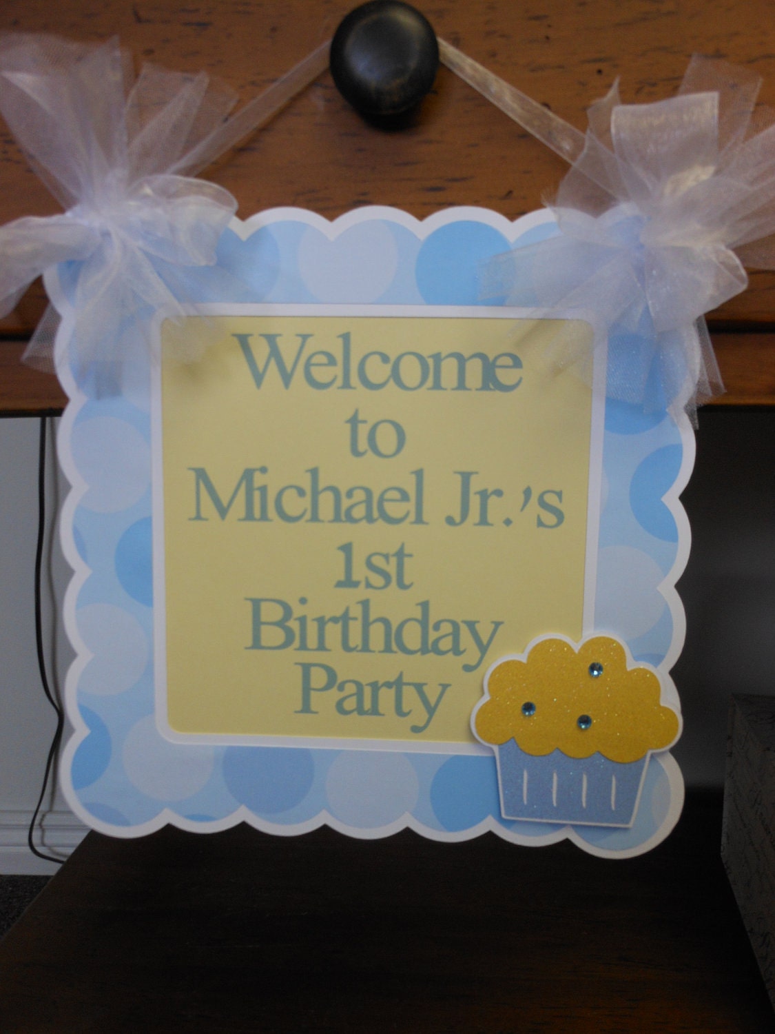 1st Birthday Blue and Yellow Cupcake Party Package Il_570xn