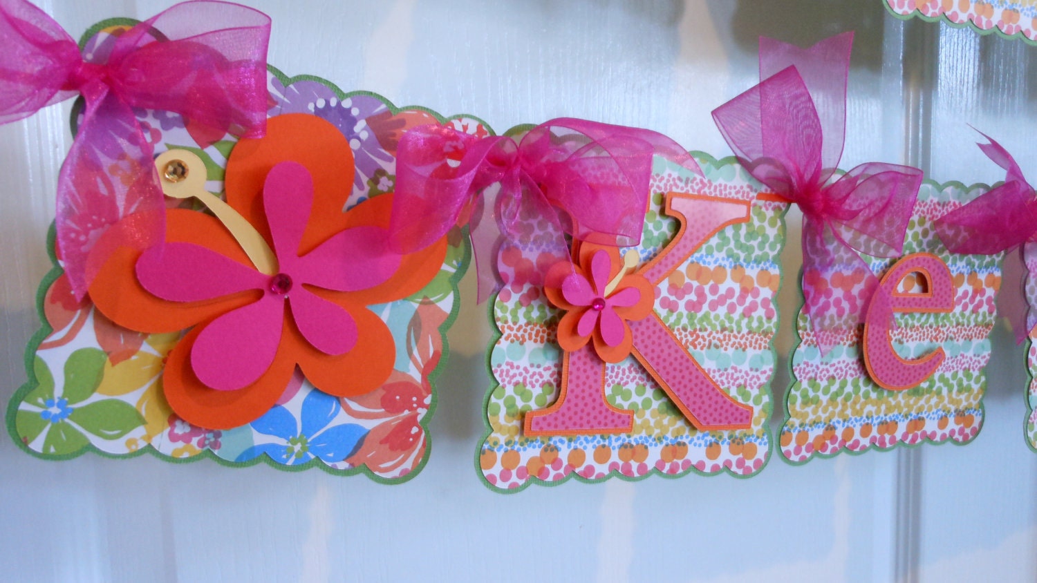 Luau Birthday Banner with name and age