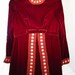 Vintage Red Wine Velvet Dress- Ribbon and Lace Trimmed Velvet Dress- Long Length Red Velvet Empired Waist Dress by passingtimeandchimes Etsy