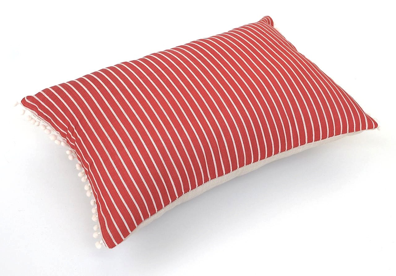 DivanCushu : Authentic Turkish Fabric Pillow Cover, 12x18inch, Lumbar Pillow, Decorative Throw Pillow, Red Pillow
