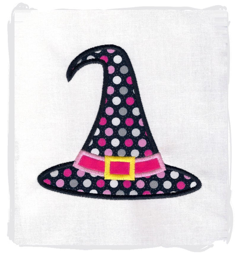 Witches Hat Machine Applique Embroidery by pinkfrogcreations