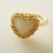 Valentines Day Ring, Mother of Pearl Ring, Crochet Ring,  Heart  Ring, Bridesmaid Ring