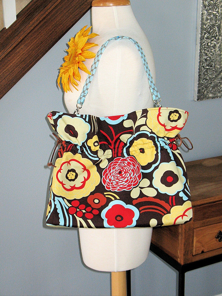 Large Danielle Bag - Alexander Henry Mocca & Amy Butler Lotus