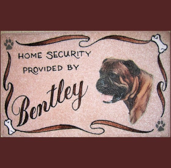 Items similar to BULL MASTIFF personalized dog door mat,airbrush