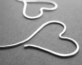 Heart Hoops Hammered Sterling Silver Earrings