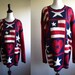 i heart america - vintage 80s oversized hearts stars and stripes sweater