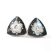 post earrings, Sterling silver studs, Black and white, resin, black earring ,flower earrings, geometric jewelry, triangle