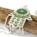 Hamsa pendant, sterling silver hamsa Necklace, Green leaves Hamsa, filigree hamsa,18' sterling chain, resin jewelry,