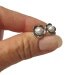 Pearl and Silver flower studs earrings , small post earrings, fresh water pearls , oxidized