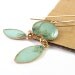 Light green, mint Gold Long Dangle Earrings, Marquise , aqua, turquoise circle, , women, teen girls