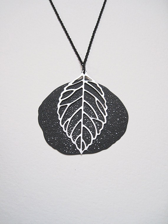 SALE 30% OFF filigree leaf necklace