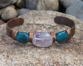 Copper Cuff with Stones