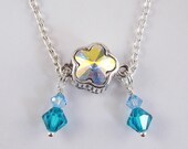 Cute Swarovski Crystal Flower Clasp Focal Necklace Clearance Spring Cleaning Sale