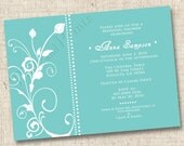 Elegant Swirls Custom Bridal Shower or Save the Date Announcement