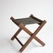 Kootenay stool: Black, Cream and tan Sunbrella striped stool or footstool