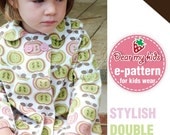 Stylish  kids coat - double breasted, peterpan collar ( Age 1 to 6 )PDF patterns